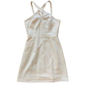 French Connection Whisper Xover Halter Neck Dress Style 71MZV Summer White Size